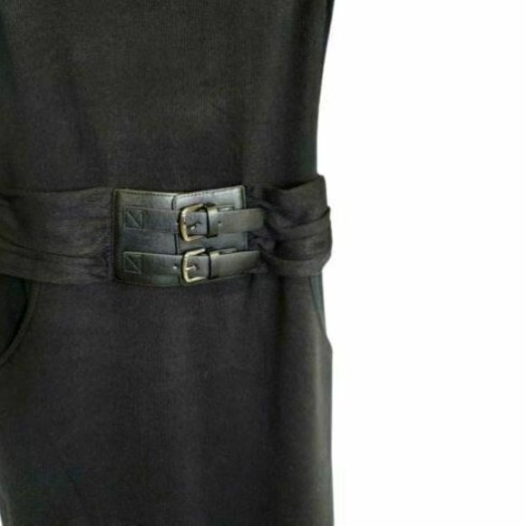 a.n.a. Belted Sweater Dress in Black - Picture 3 of 3